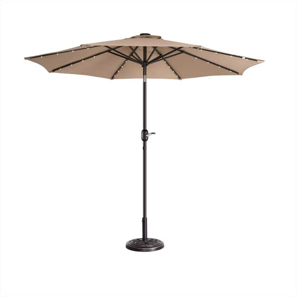 Shop Villacera 9 Led Lighted Umbrella With 8 Steel Ribs Tilt