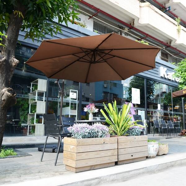 Shop Black Friday Deals On Villacera 10 Offset Patio Umbrella With 8 Steel Ribs Vertical Tilt Overstock 25896784