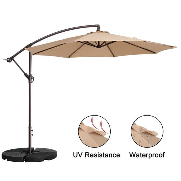 Shop Black Friday Deals On Villacera 10 Offset Patio Umbrella With 8 Steel Ribs Vertical Tilt Overstock 25896784