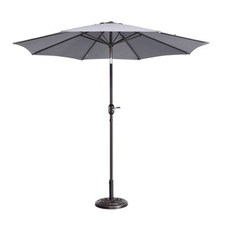 Havenside Homenorth Bend 9 Foot Outdoor Patio Umbrella With 8 Ribs Auto Tilt By Havenside Home Grey Dailymail