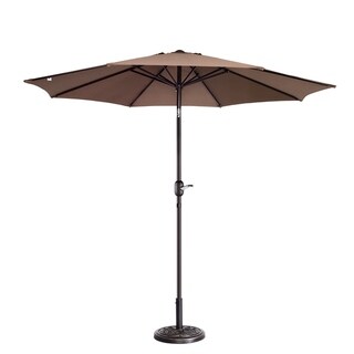 Havenside Homenorth Bend 9 Foot Outdoor Patio Umbrella With 8 Ribs Auto Tilt By Havenside Home Brown Dailymail