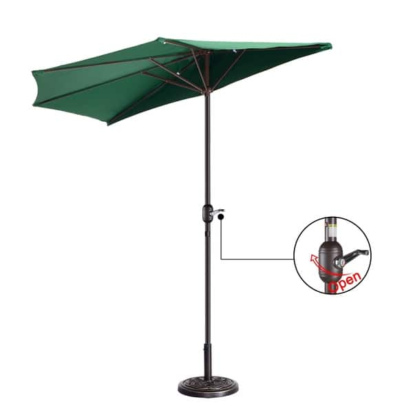 Shop Black Friday Deals On Villacera 9 Patio Half Fade Resistant Umbrella With 5 Ribs Base Not Included On Sale Overstock 25896786