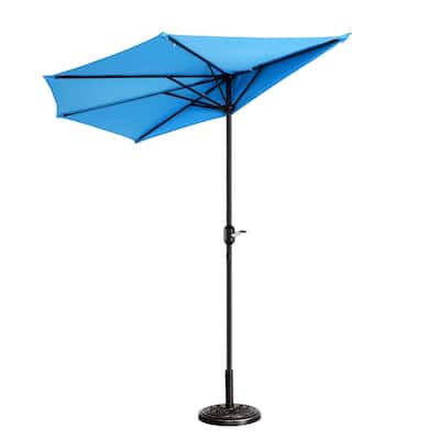 Villacera 9' Patio Half Fade Resistant Umbrella with 5 Ribs, Base Not Included