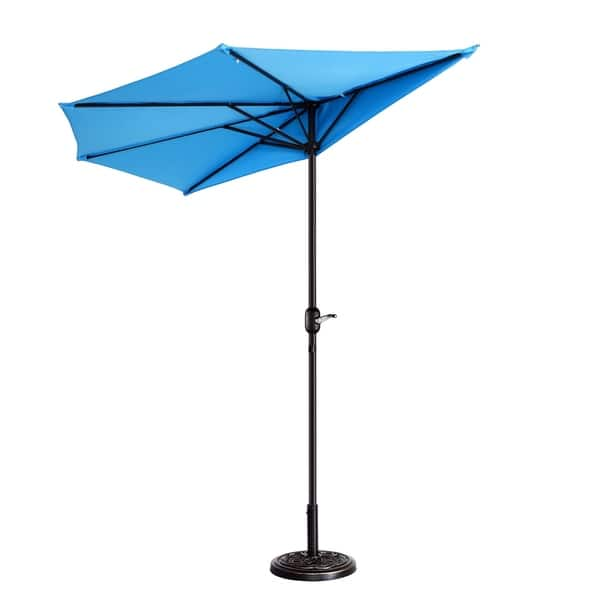 Shop Black Friday Deals On Villacera 9 Patio Half Fade Resistant Umbrella With 5 Ribs Base Not Included On Sale Overstock 25896786