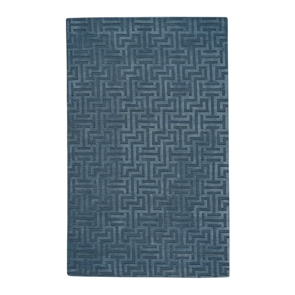 Capel Rugs Hand Loomed Area Verenda-Puzzle Blue New Zealand Wool Area Rug