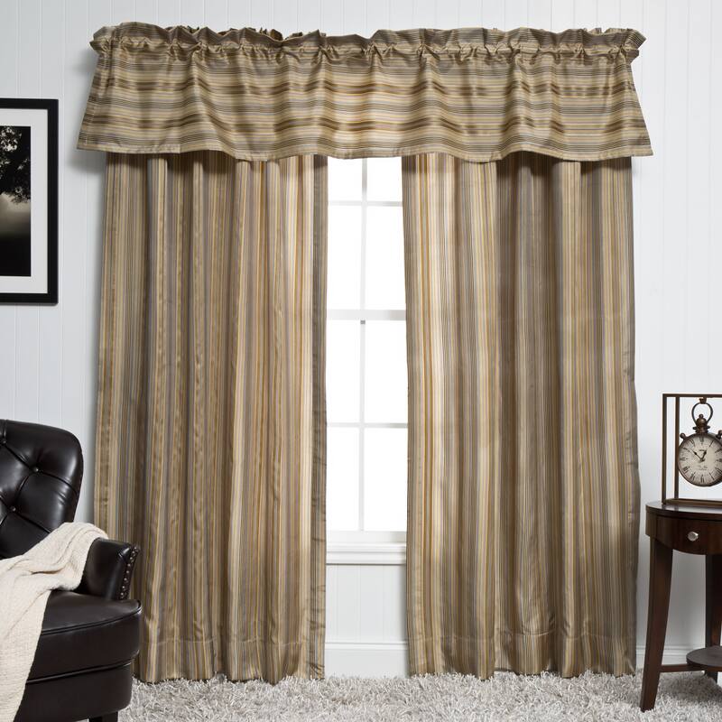 Luxurious Silk Stripe 5-piece Window Ensemble