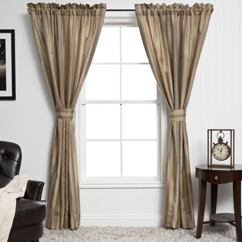 Luxurious Silk Stripe 5-piece Window Ensemble