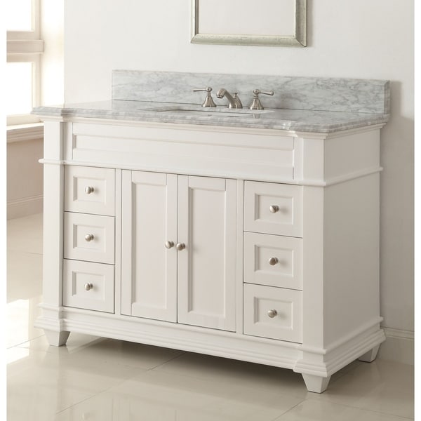 48" Kerianne Contemporary Modern White Bathroom Sink Vanity
