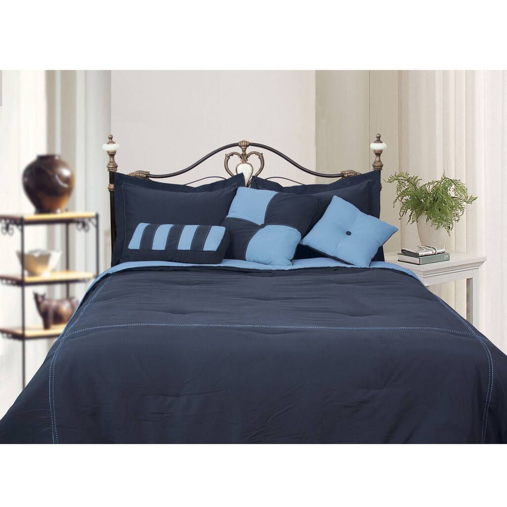 Microfiber Reversible 4-piece Comforter Set