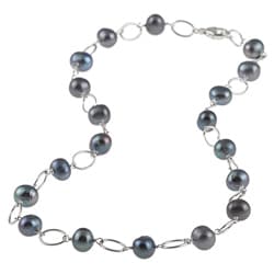 DaVonna Peacock Black FW Pearl 64-inch Endless Necklace (6.5-7 mm