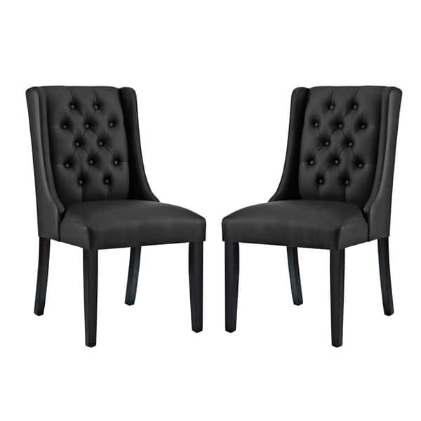 slide 1 of 7, Baronet Dining Chair Vinyl Set of 2 Black
