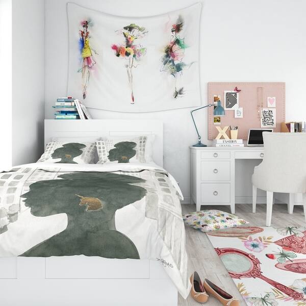 Shop Designart Glam Pink Ladies Ii Teenage Bedding Set Duvet