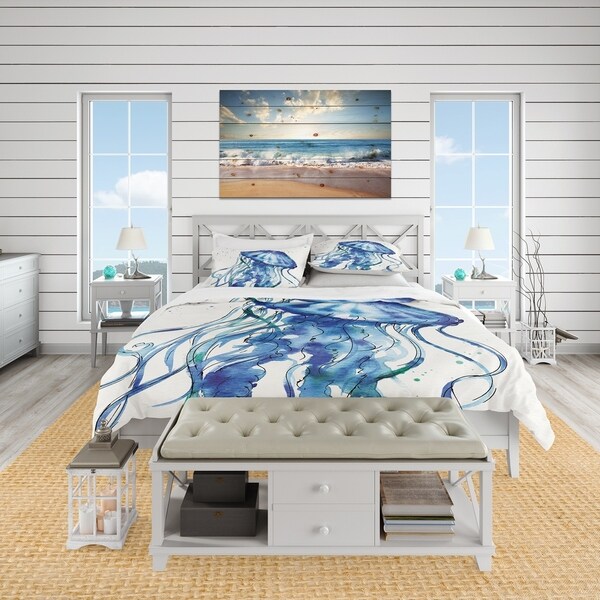 Modern Duvet Cover Set Twin XL Extra Long Bedding Set Colorful Fantasy Sea Waves Ocean Modern Fictional Nautical Magic Artsy Illustration Include 1 Flat Sheet 1 Duvet Cover and 2 Pillow Cases 