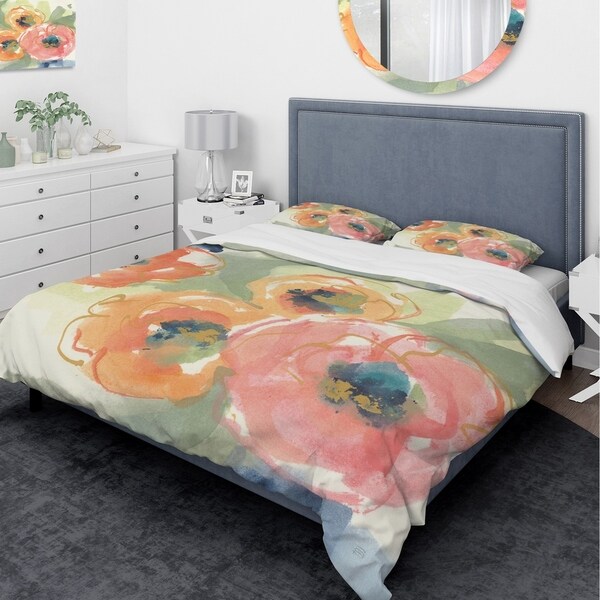 Shop Designart 'Buttercup I' Traditional Bedding Set - Duvet Cover ...
