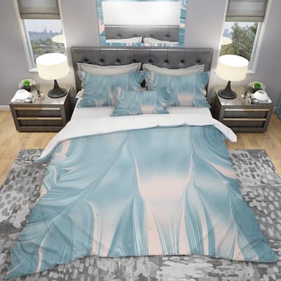 Designart 'Abstract Water I' Geometric Bedding Set - Duvet Cover & Shams