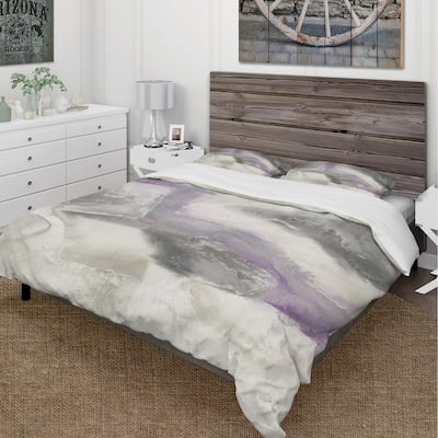 Designart 'Watercolor Minimal Purple Tones II' Cottage Bedding Set - Duvet Cover & Shams