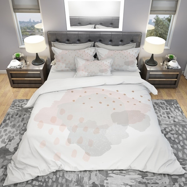 Shop Designart Watercolor Minimal Blush Ii Geometric Bedding Set
