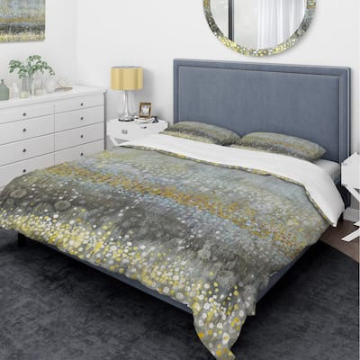 Designart 'Glam Rain Abstract III' Glam Bedding Set - Duvet Cover & Shams - Multi-color