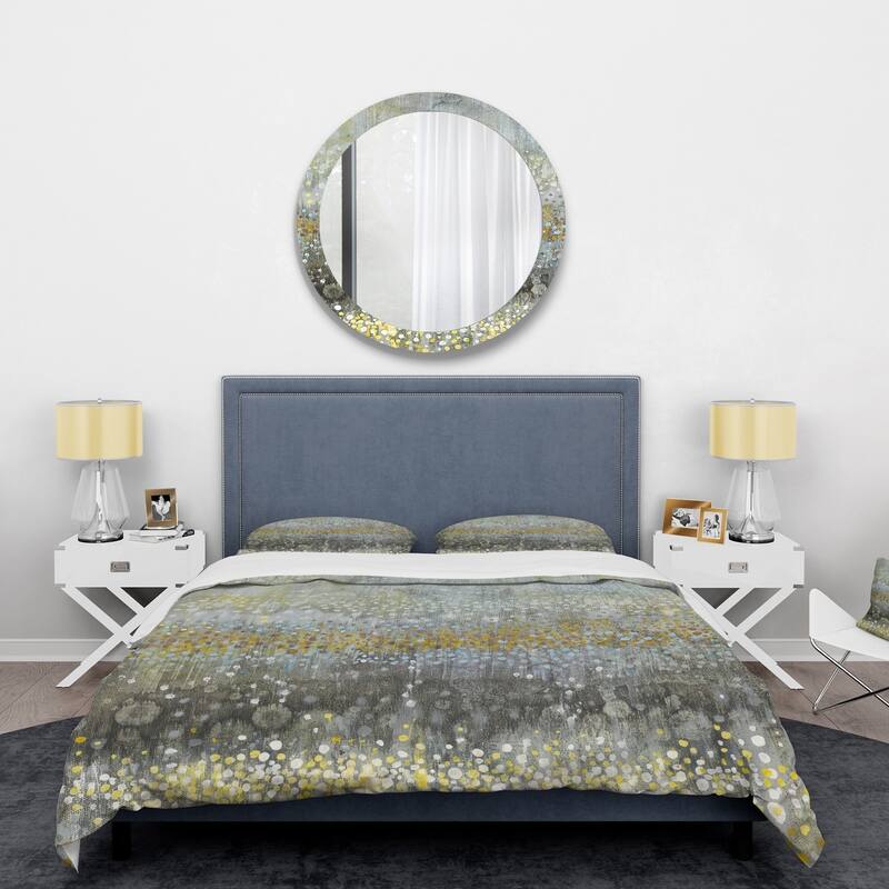 Designart 'Glam Rain Abstract III' Glam Bedding Set - Duvet Cover & Shams - Multi-color