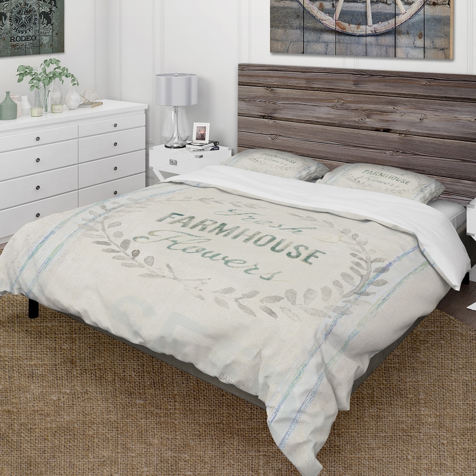 Shop Designart Farmhouse Florals Viii Farmhouse Bedding Set