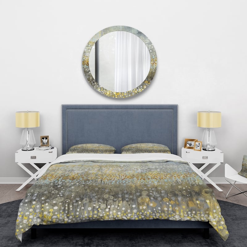 Designart 'Glam Rain Abstract IV' Glam Bedding Set - Duvet Cover & Shams