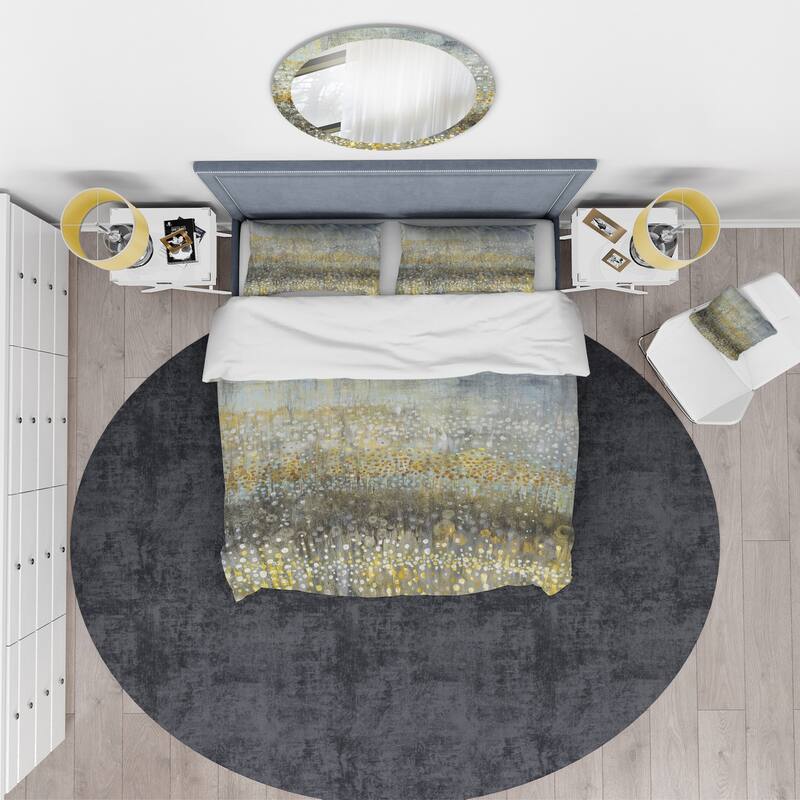 Designart 'Glam Rain Abstract IV' Glam Bedding Set - Duvet Cover & Shams