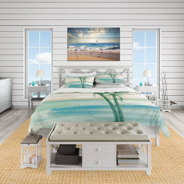 Shop Designart Peaceful Dusk Ii Tropical Coastal Bedding