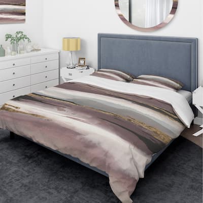 Designart 'Purple Glam Storm I' Glam Bedding Set - Duvet Cover & Shams