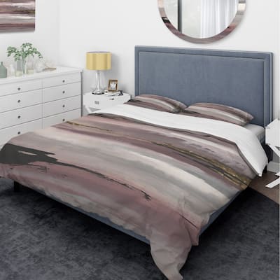 Designart 'Purple Glam Storm II' Glam Bedding Set - Duvet Cover & Shams