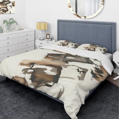 Designart 'Gold Glam Squares II' Glam Bedding Set - Duvet Cover & Shams