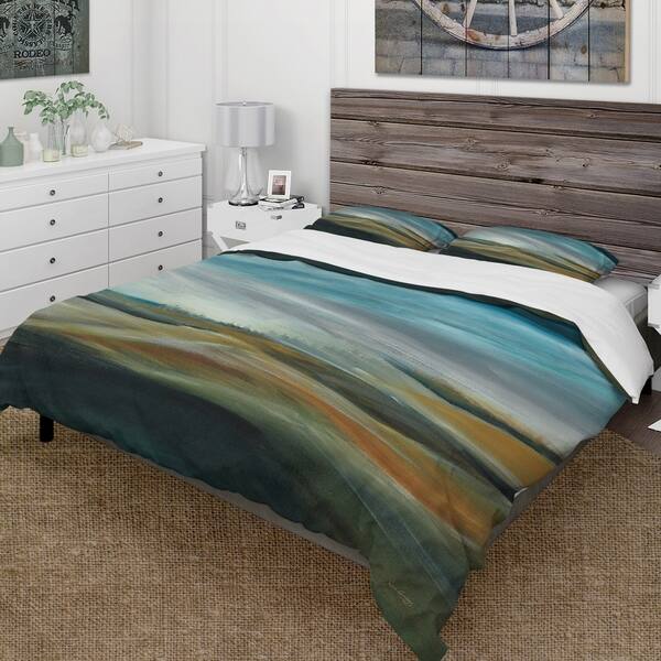Shop Designart Watercolor Desert Storm Abstract Blue Farmhouse Bedding Set Duvet Cover Shams Overstock 25971529