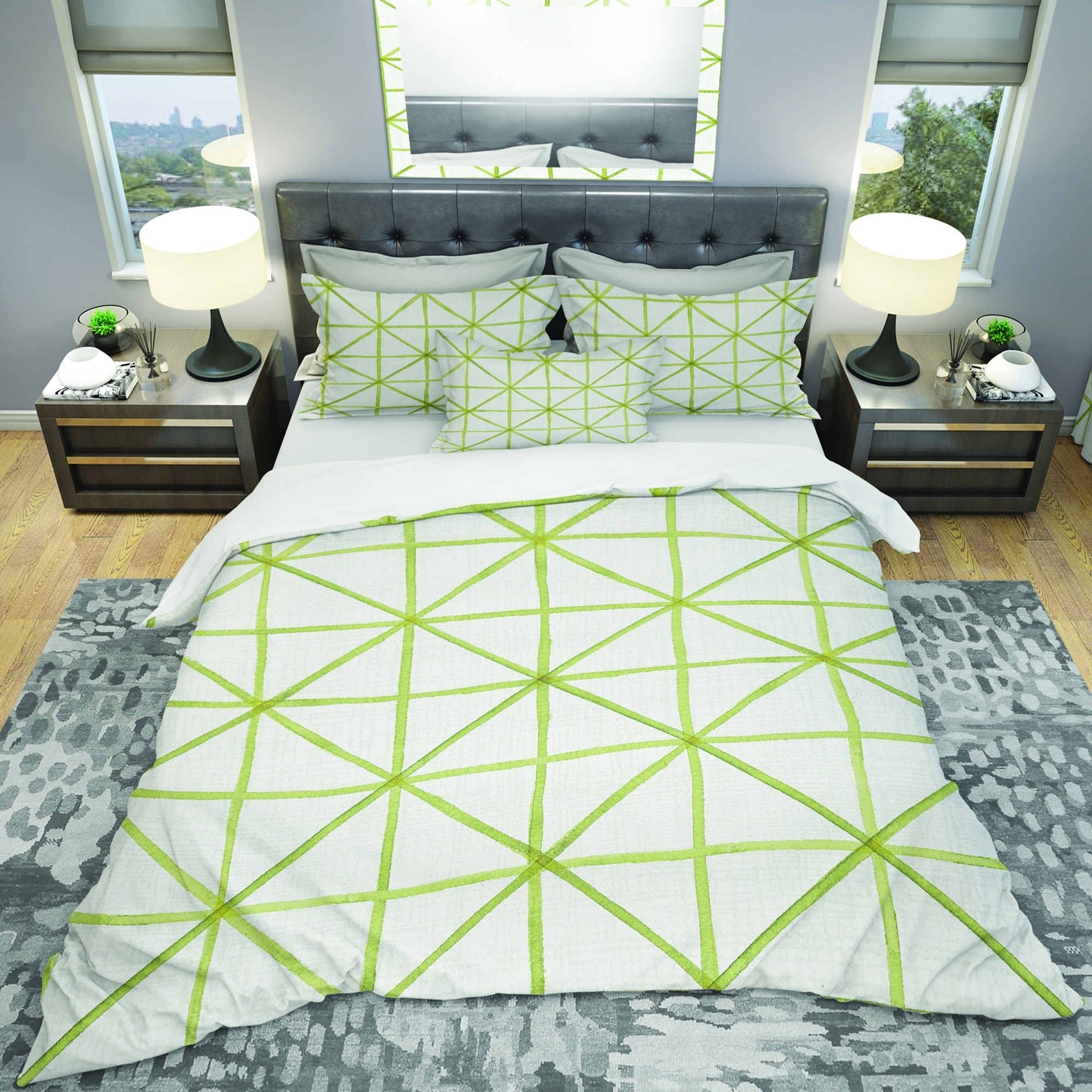 Designart 'geometric Green Triangle II' Geometric Bedding - Picture 7 of 20