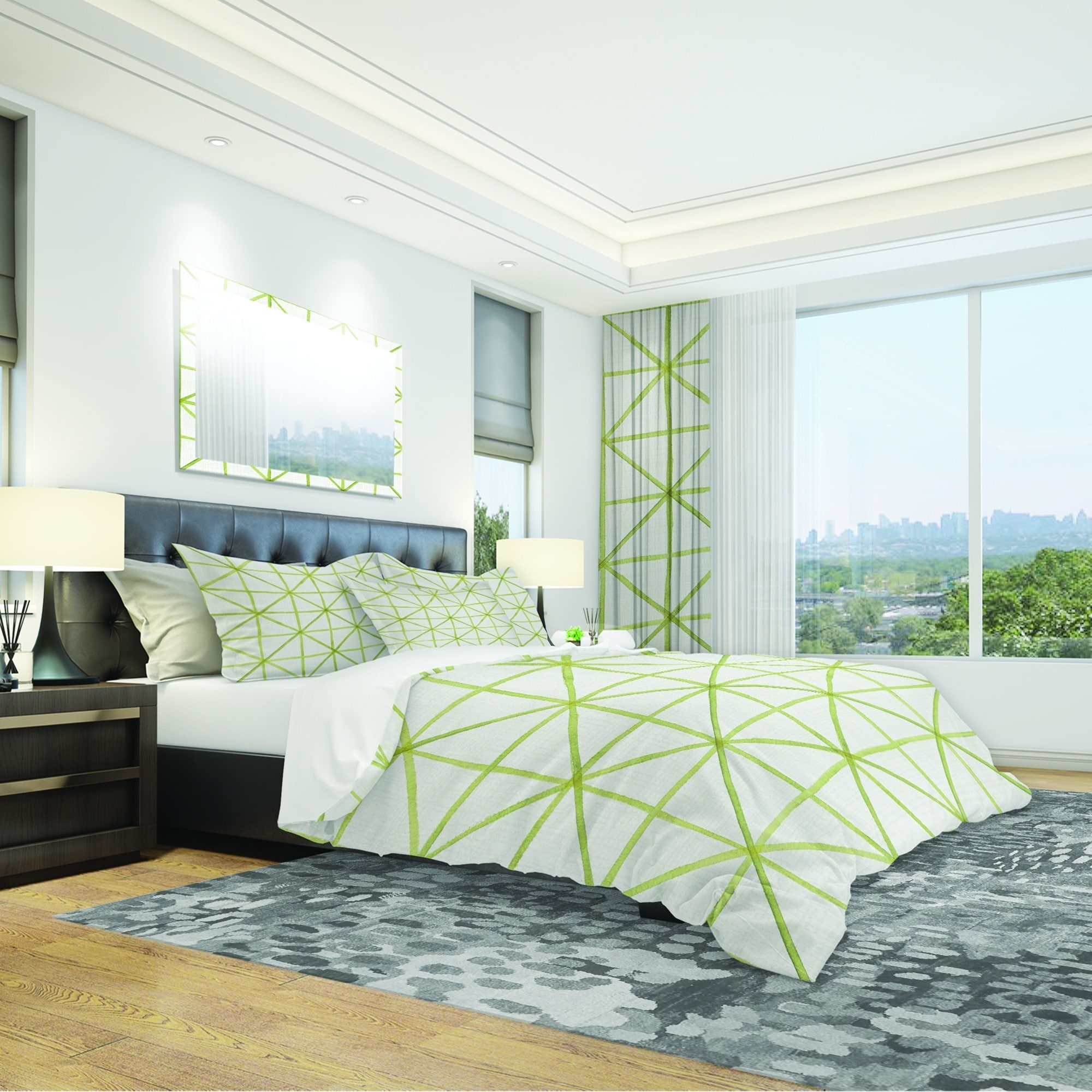 Designart 'geometric Green Triangle II' Geometric Bedding - Picture 8 of 20