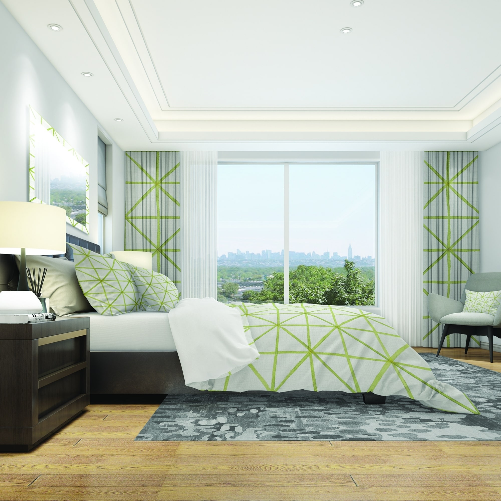 Designart 'geometric Green Triangle II' Geometric Bedding - Picture 9 of 20