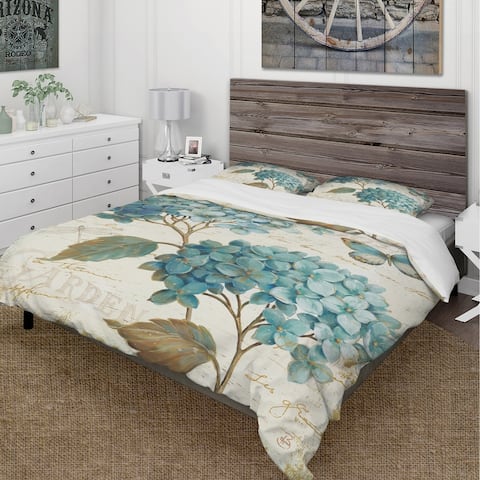 Designart 'butterfly Blue Garden I' Cottage Bedding Set - Duvet Cover & Shams