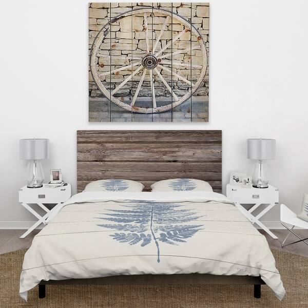 Shop Designart Blue Fern Print On Wood I Cottage Bedding Set