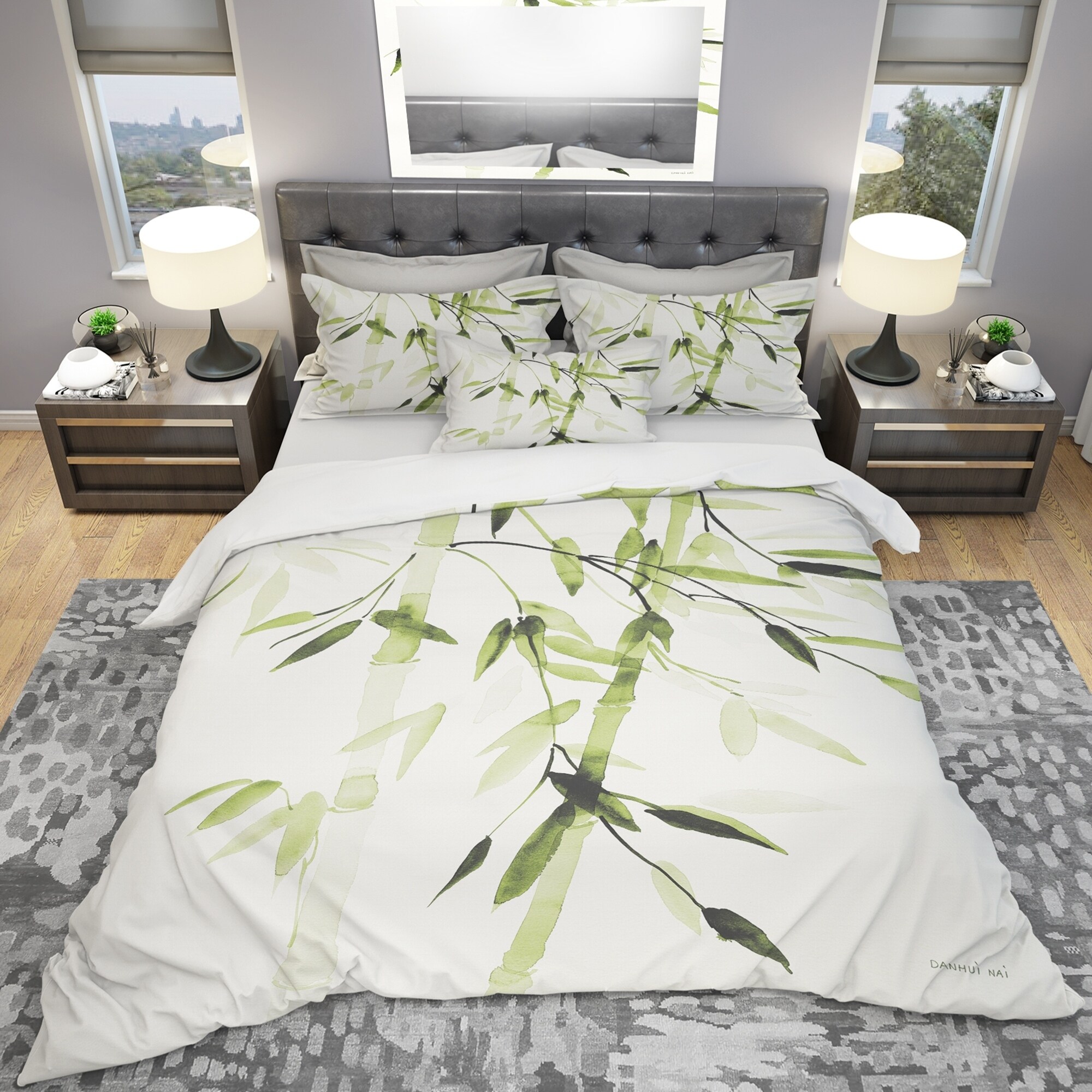 Shop Designart Simplist Bamboo Leaves Ii Cottage Bedding Set