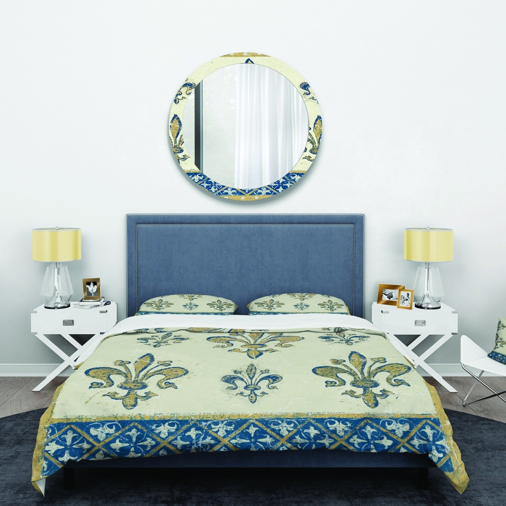 Shop Designart Fleur De Lis Gold Pattern Glam Bedding Set