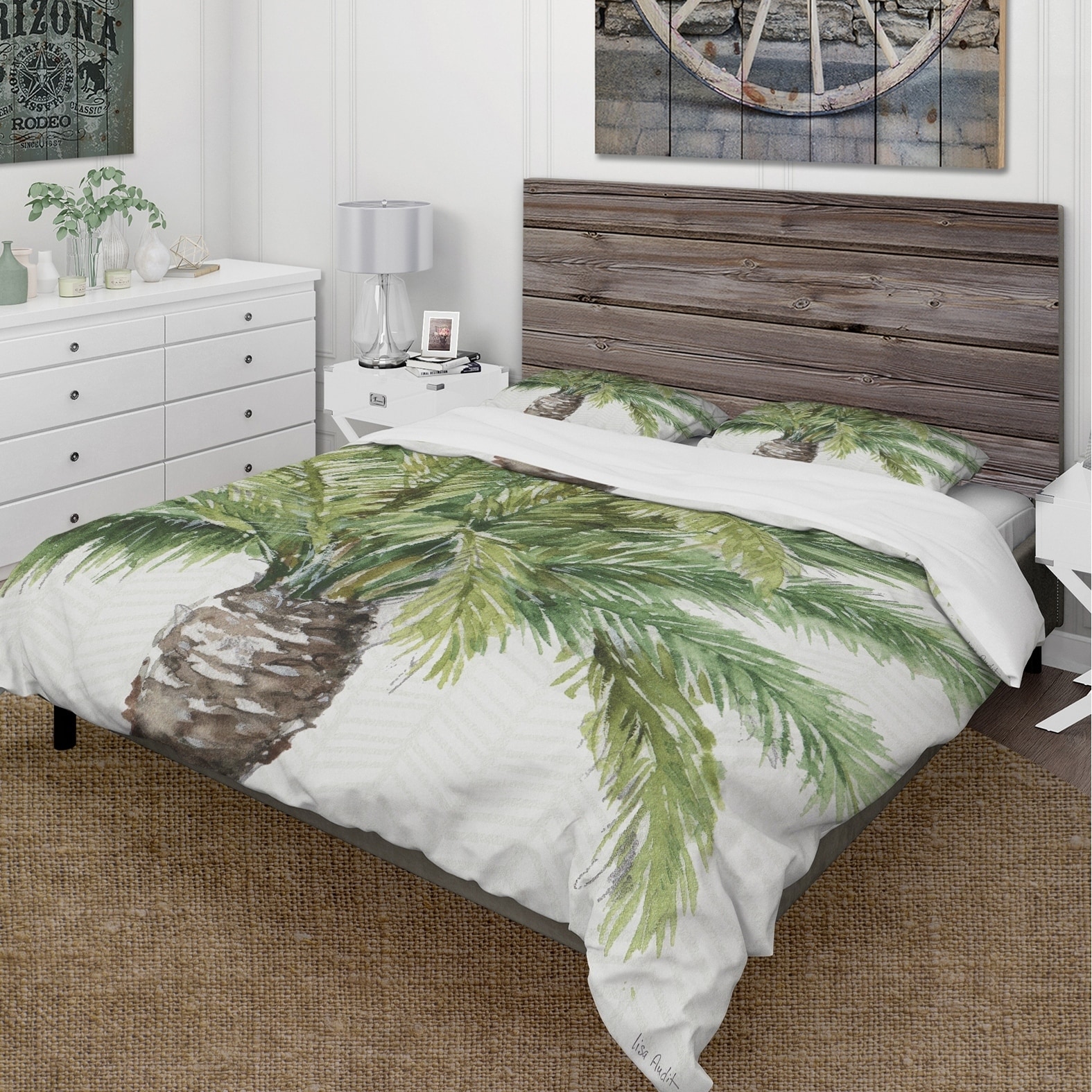 Shop Designart Mixed Botanical Greens Palms V Cottage Bedding