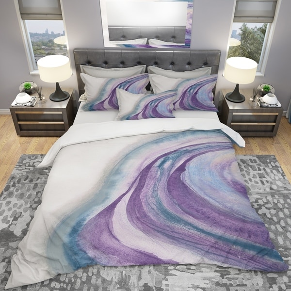 Designart 'Watercolor Geode II' Geometric Bedding Set - Duvet Cover & Shams