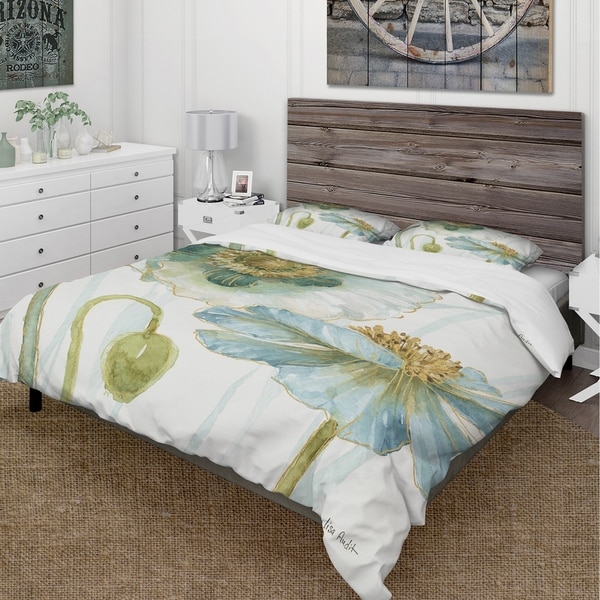 Designart 'My Greenhouse Cottage Flowers II' Cottage Bedding Set - Duvet Cover & Shams. Opens flyout.