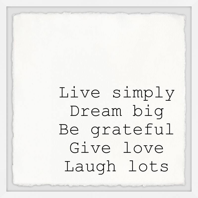 'Live Simply Dream Big III' Framed Painting Print - Multi-Color