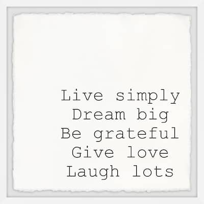 'Live Simply Dream Big III' Framed Painting Print - Multi-Color