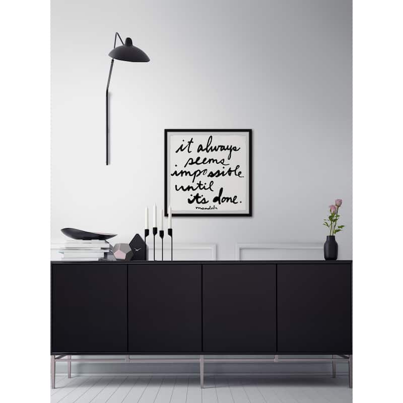 'It Always Seems Impossible Until It's Done' Framed Painting Print - Multi-Color