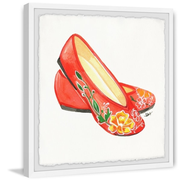 Marmont Hill Handmade Chinese Wedding Shoes Framed Print Bed