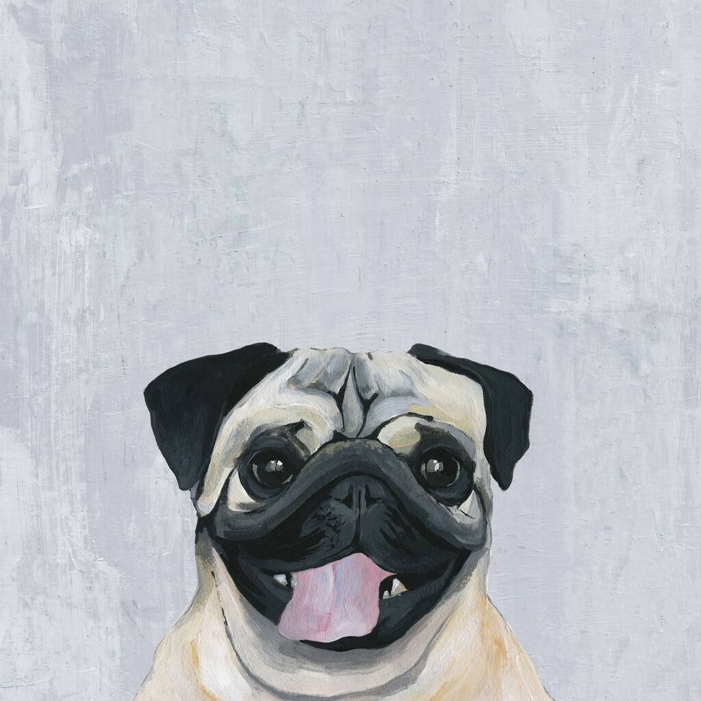 'Laughing Puppy' Painting Print on Wrapped Canvas - Multi-Color