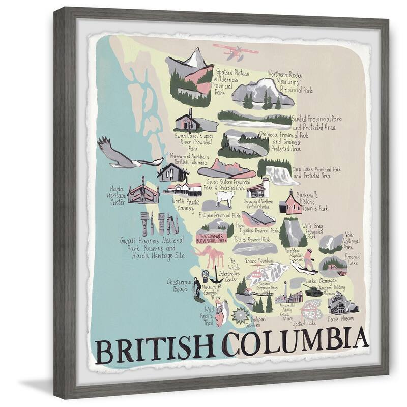 'British Columbia Adventures II' Framed Painting Print - Multi-Color