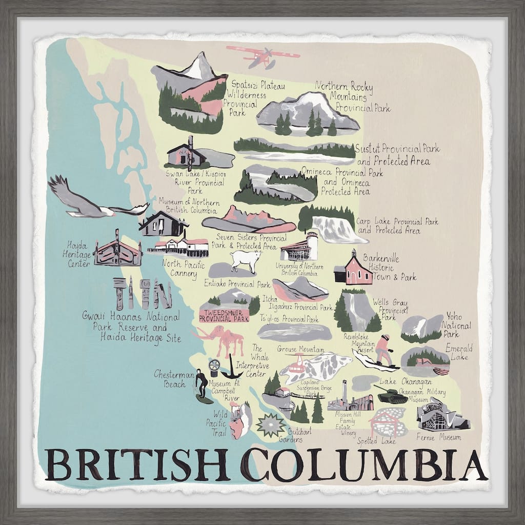 'British Columbia Adventures II' Framed Painting Print - Multi-Color