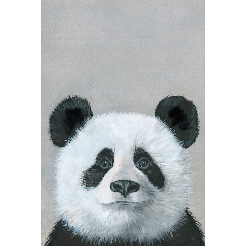 'Panda in Deep Thought' Painting Print on Wrapped Canvas - Multi-Color