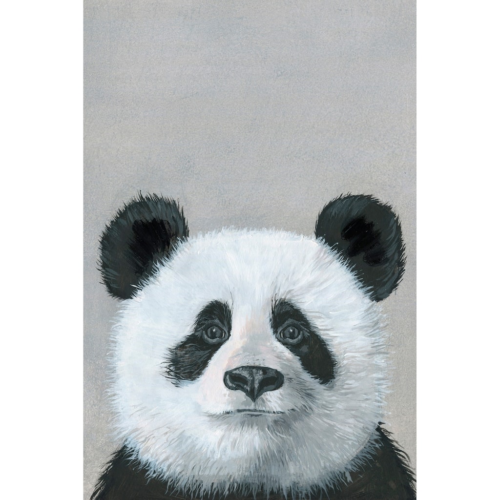 'Panda in Deep Thought' Painting Print on Wrapped Canvas - Multi-Color